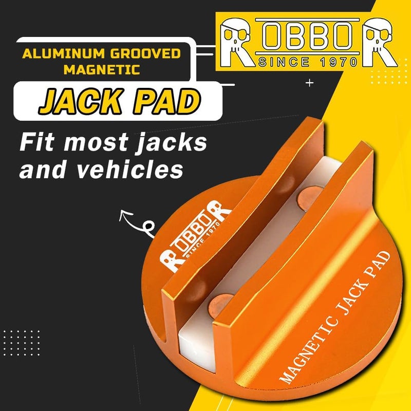 Robbor Pinch Weld Jack Pad, Heavy Duty Magnetic Aluminum Jacking Puck Adapter for Frame Rail, Fits Most Cars, Floor Jacks & Jack Stands - Image 2